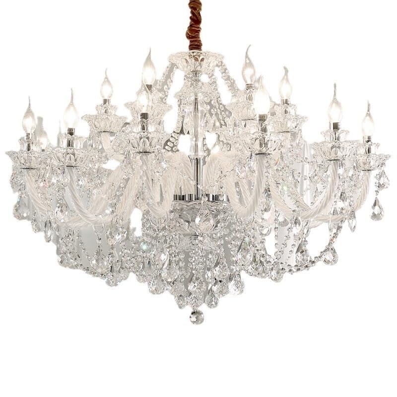 Lustre en cristal bougie 60cm de style suspension pour chambre à coucher