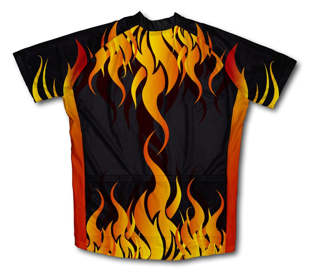 ScudoPro Hot Flames Short Sleeve Cycling Jersey for Youth - Size S