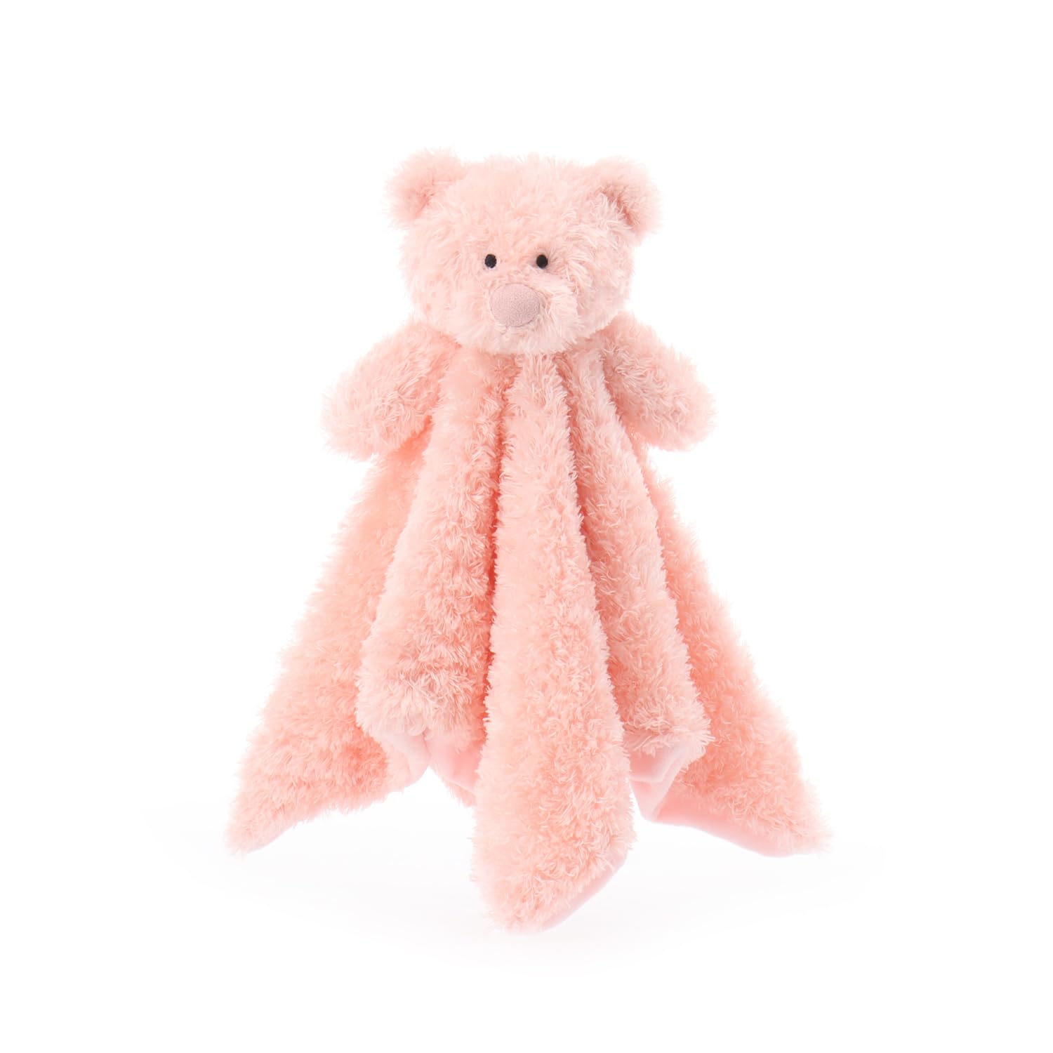 Apricot Lamb Flesh Pink Peach Bear Cute Comforter Plush Security Blanket for Baby Boy and Girl Cuddly Lovey for Infant and Toddlers Flesh Pink 14x14 Inches