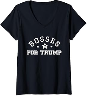 Womens Bosses For Trump 2024 Funny Election Voting Campaign Boss V-Neck T-Shirt