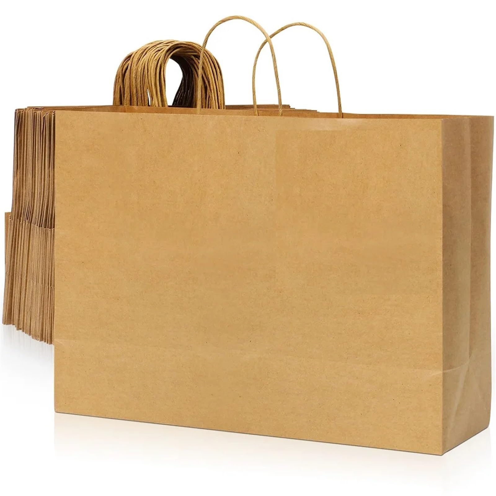 Bolsas Papel Kraft Bolsas grandes de papel kraft con asas compras pequeñas for fiestas(Coffee,40PCS)