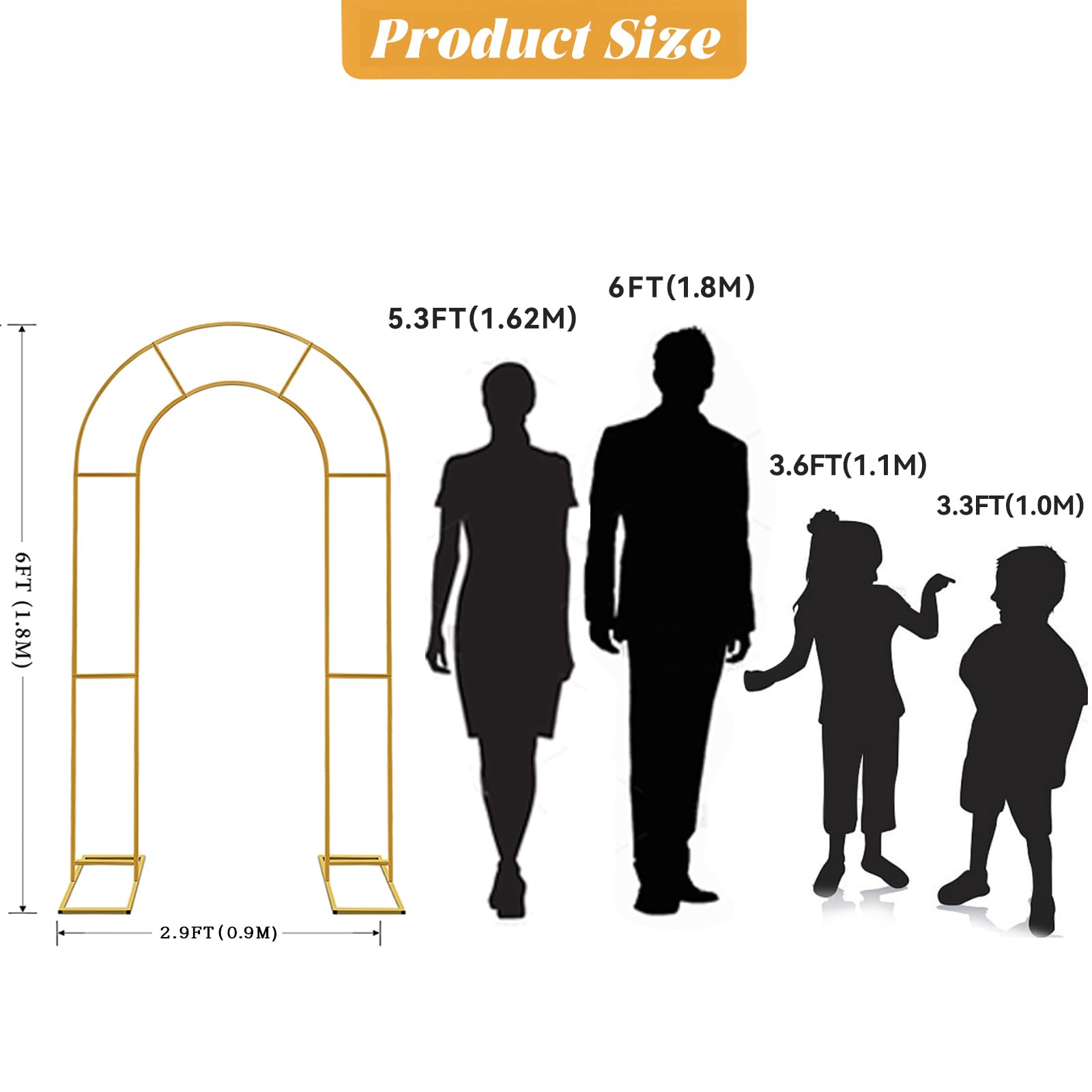 7.2ft Double Arch Backdrop Stand With White Spandex Cover - Wedding, Party Decoration Arch