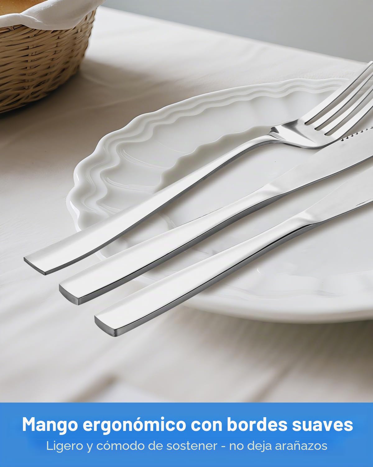 Cuberterias Completas 12 Personas, 72 Piezas Cubiertos Acero Inoxidable | con Cuchillo para carne, Tenedor Cuchara, Muy Pulidos para Casa, Fiesta, Restaurante