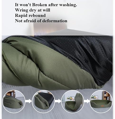 Miniatura 5 de Cama ortopédica grande para perros con espuma de alta densidad, tela Oxford impermeable, cojín de 4 lados, funda extraíble y parte inferior