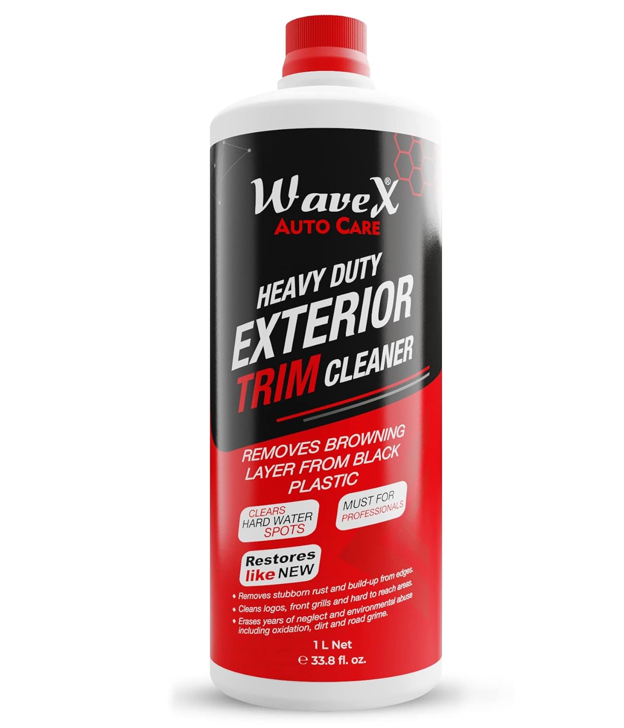 WaveX Heavy Duty Car Exterior Trim Cleaner 1 LTR Removes Browning