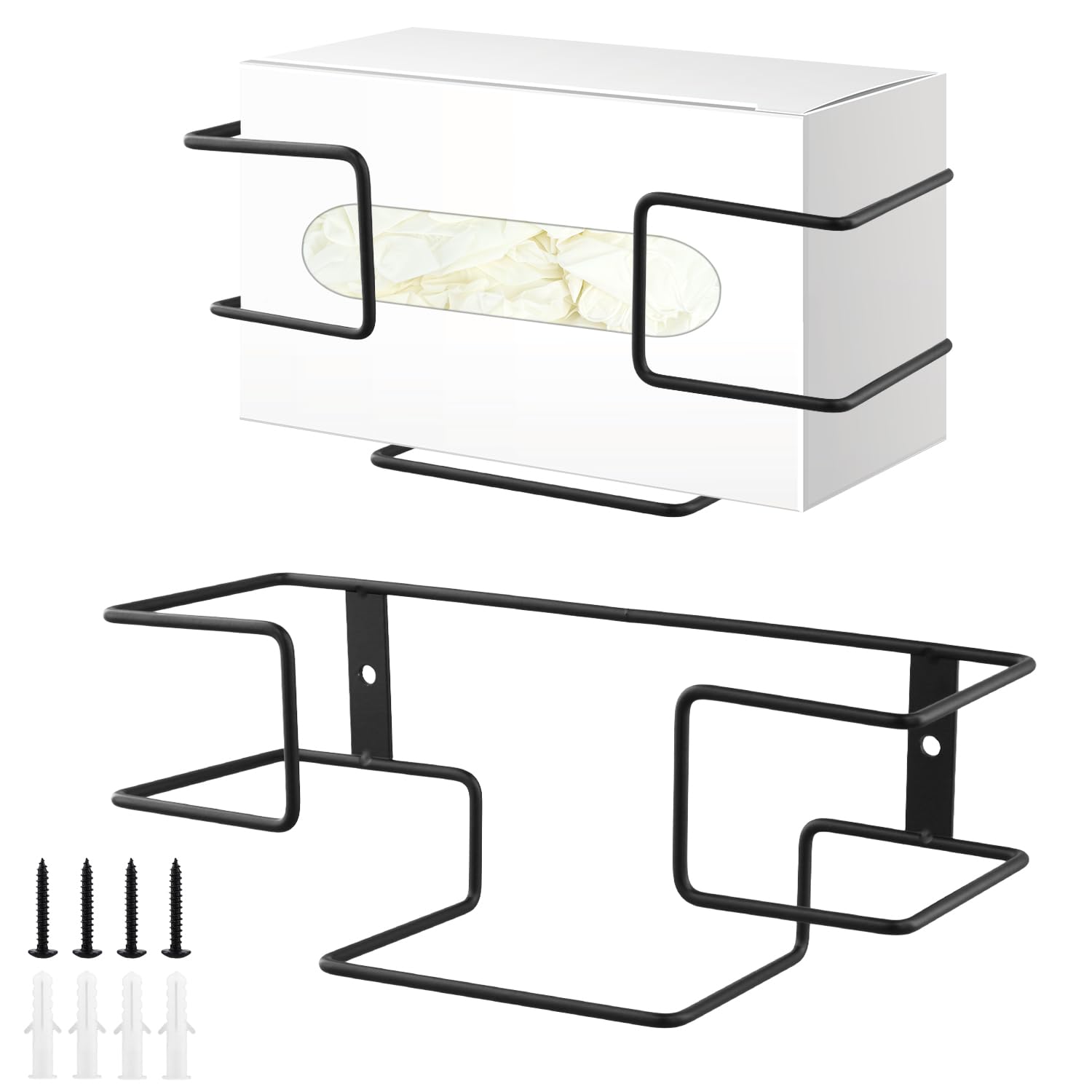 QWORK® 2 pièces support mural pour gants jetables - pour usage en laboratoire, commercial et domestique