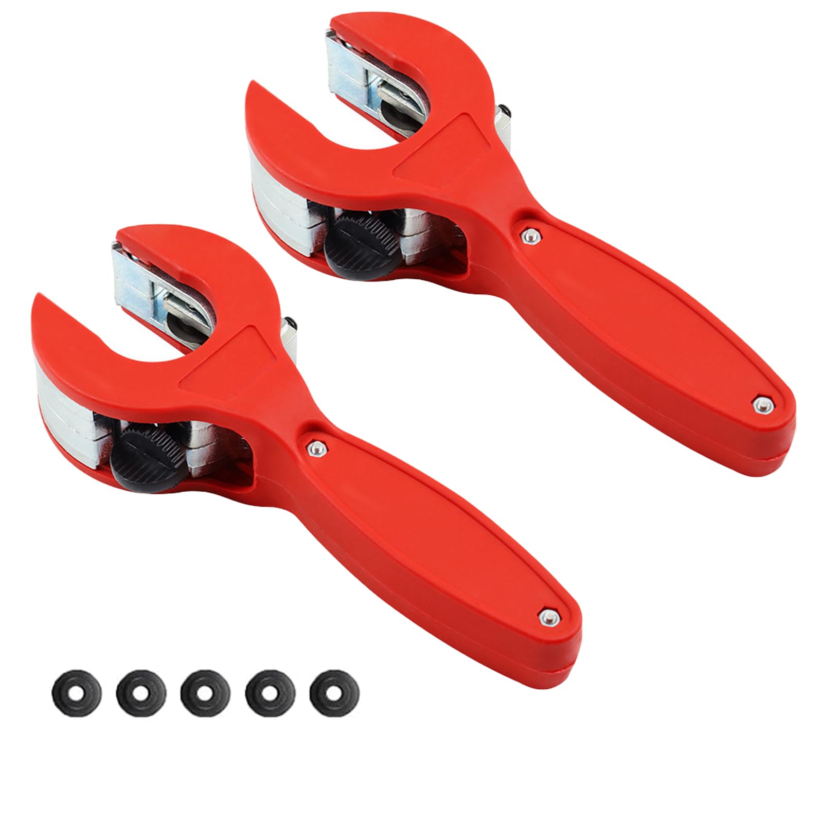 Coupe-tube à cliquet, outil de coupe rapide à une main pour tubes de 5/16" à 1-1/8", coupe-tube 2 en 1, PVC, métaux mous, tube à cliquet à coupe rapide, 6-23 mm, rouge