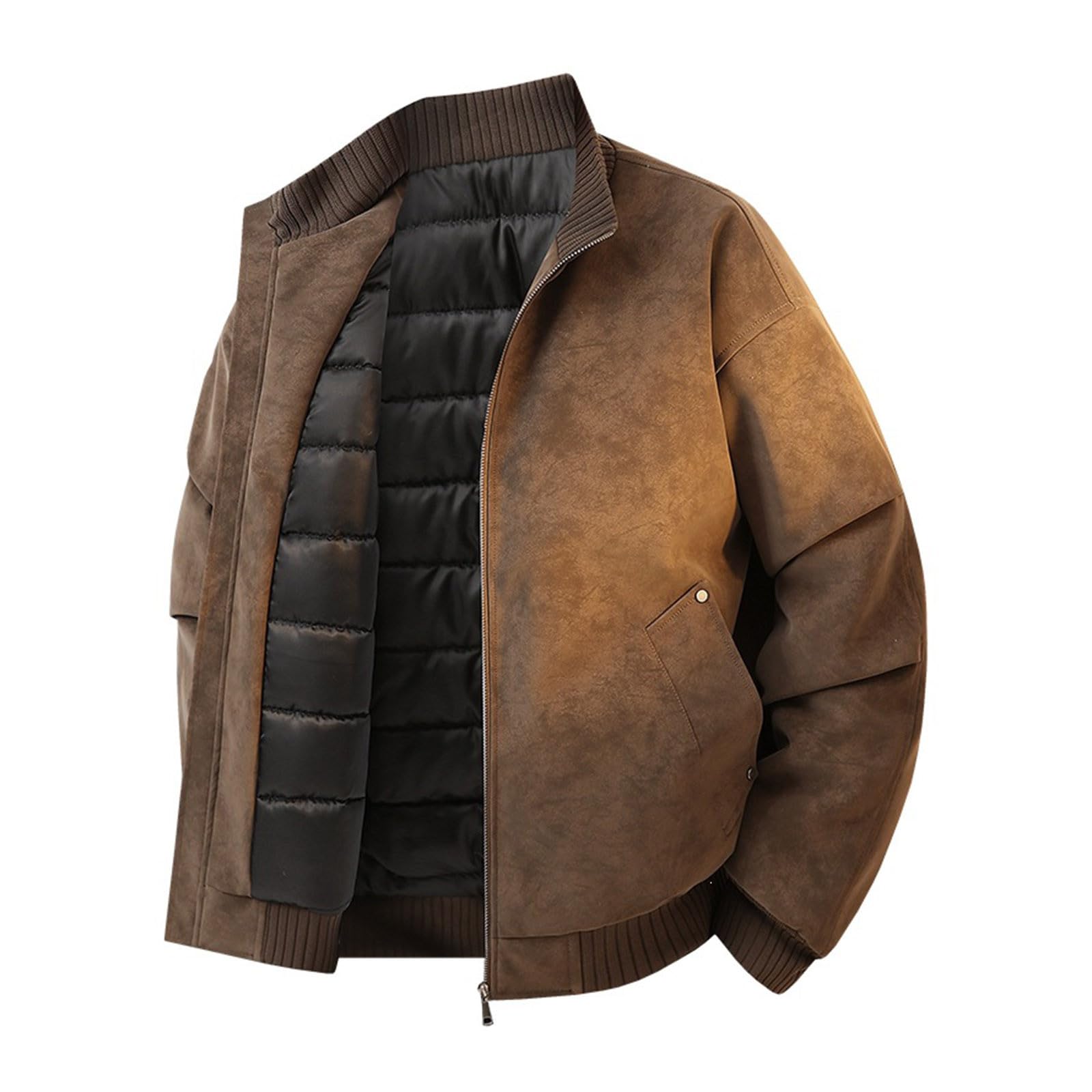 Generisch Chaqueta de piloto para hombre con aspecto de ante y diseño de
