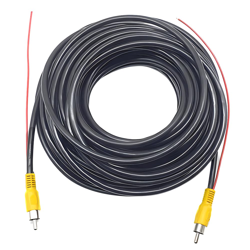RED WOLF 4 Pin auf Cinch Adapterkabel Rückfahrkamera RCA Stecker mit DC Netzanschluss 4 Polig