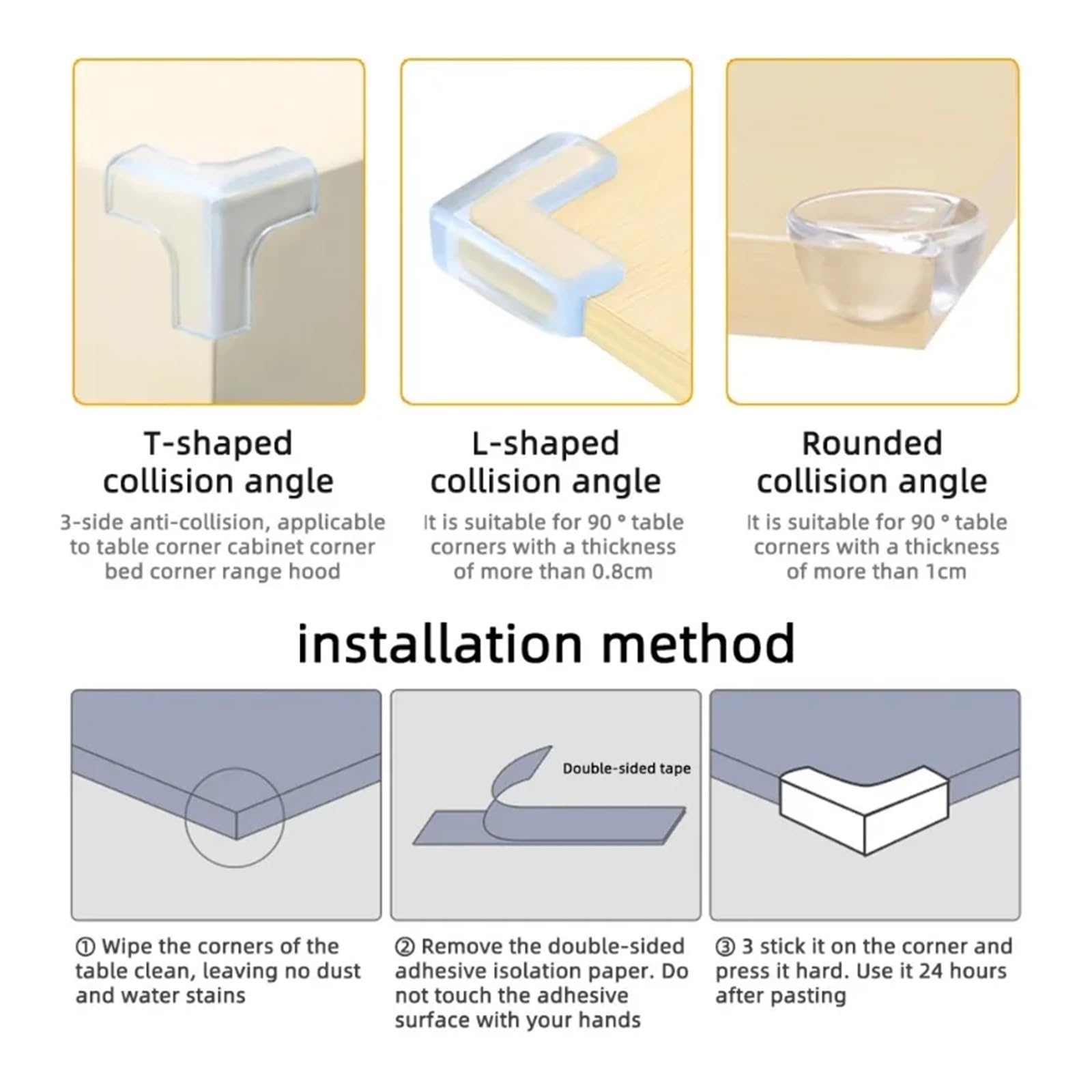 Protectores de Esquinas para mesas, Fundas Protectoras de Silicona Transparentes para Muebles, Ideales para la Seguridad Infantil.