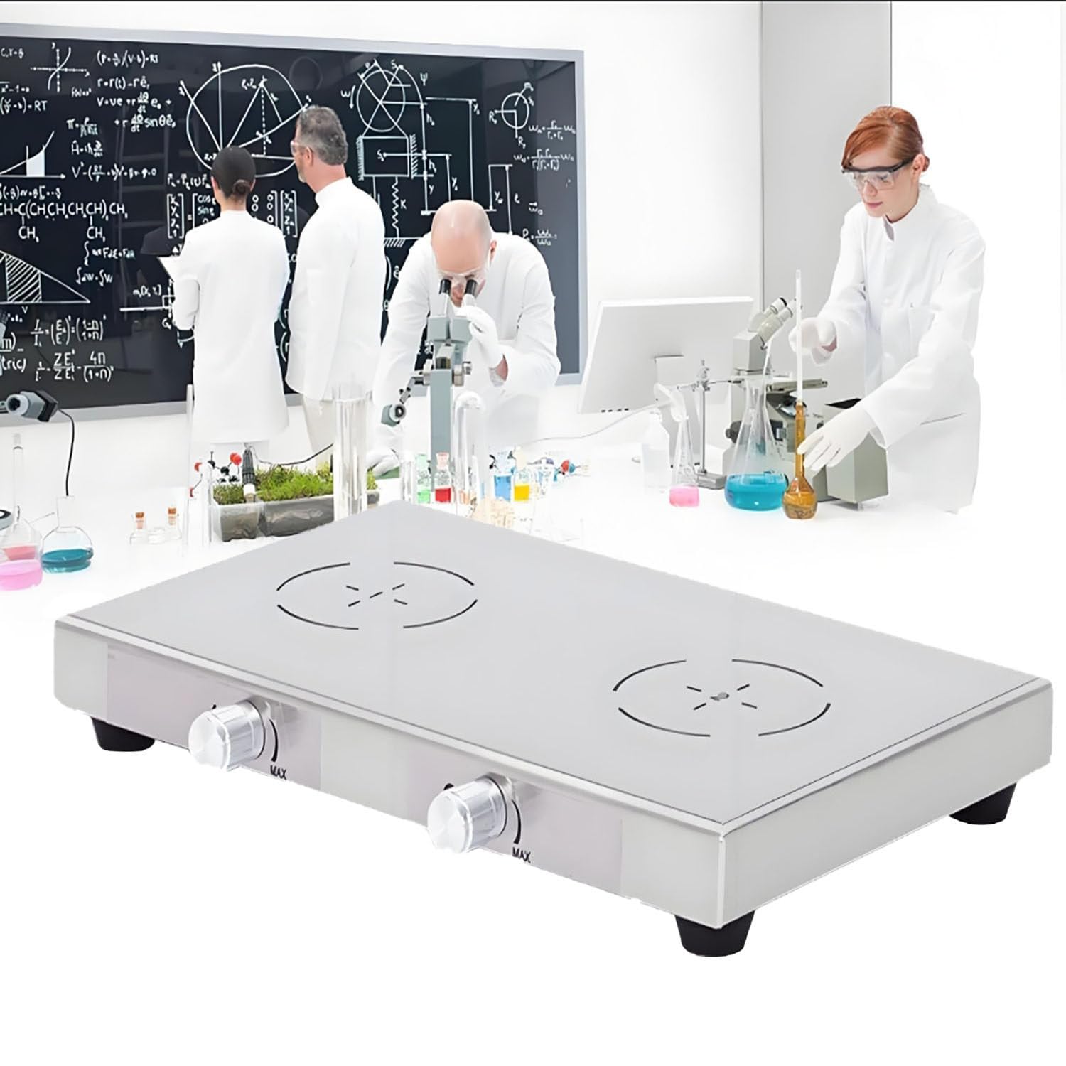 Magnetrührplatte fürs Labor, Geschwindigkeit 200–2000 U/min, Magnetrührer mit Arbeitsplatte aus Edelstahl, Laborrührer, für den Laborgebrauch LCUMS-2