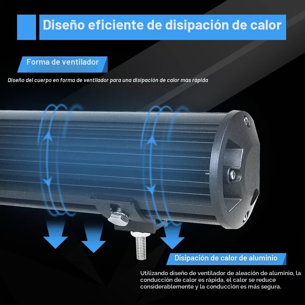 Willpower Barra LED 4x4 330W 30cm Barras Luce de Trabajo 9D Combinación de Punto Inundación Foco Led 12V 24V 6000K Faro Led IP67 Impermeable para Coche Tractor Camion Barco ATV UTV SUV