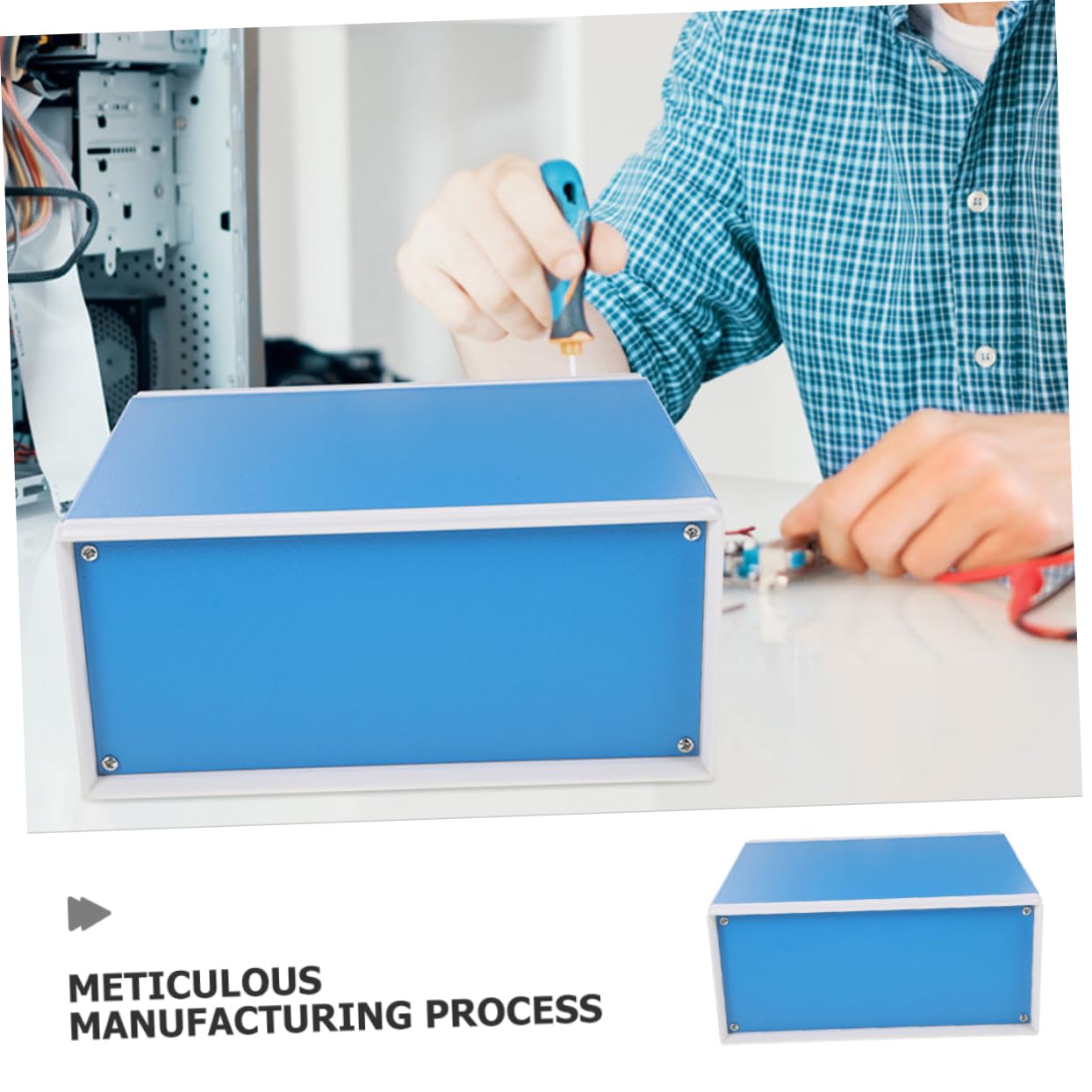 Caja Azul y Eléctricos Metal de Electrónica Proyectos para Bricolaje