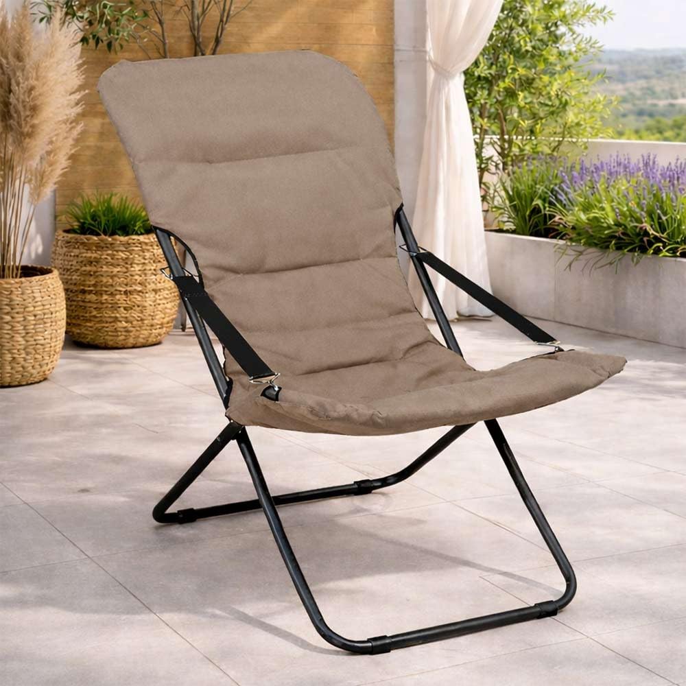 Stiliac Poltrona Imbottita Floris canapone, Tortora/Marrone, 132 x 58 x 11cm