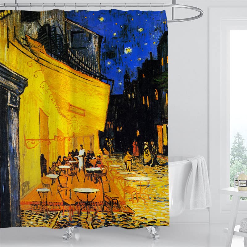 Grace Scarves Grace Art Shower Curtain, Vincent Van Gogh, Open Air Cafe
