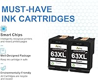 Vista 6 de 63XL - Cartuchos de tinta negros de repuesto para HP 63 63 XL para impresora HP OfficeJet 3830 5255 Envy 4520 4512 DeskJet 1112 3630 3632 2132