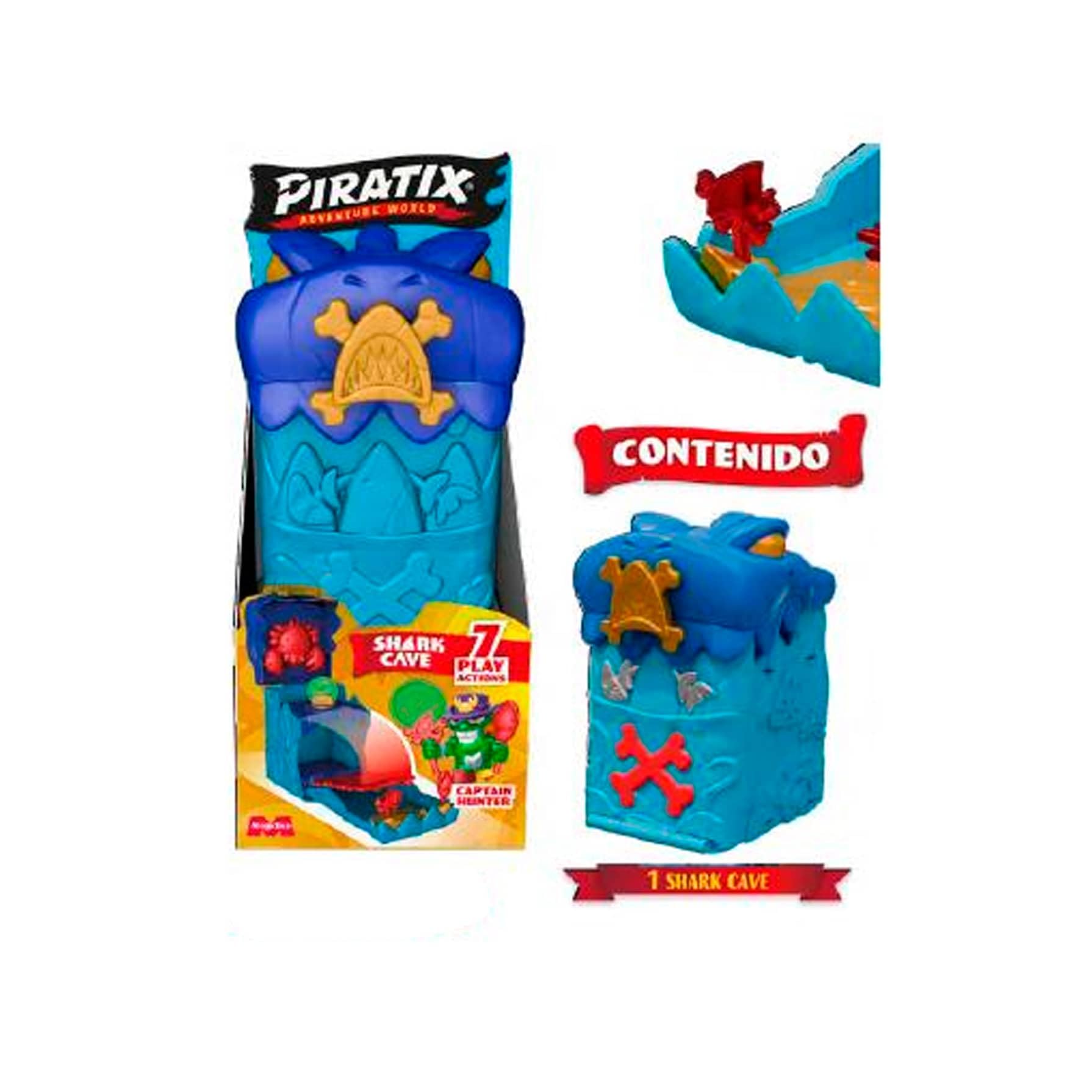 Piratix Secret Skull Cave - Secret Cave of Shark Island - Includes 1 Skull Cave, 1 Exclusive Pyratix, 2 Inch Glass Accessories (1 Weapon and 1 Scepter), 1 Spider and 1 Exclusive Treasure