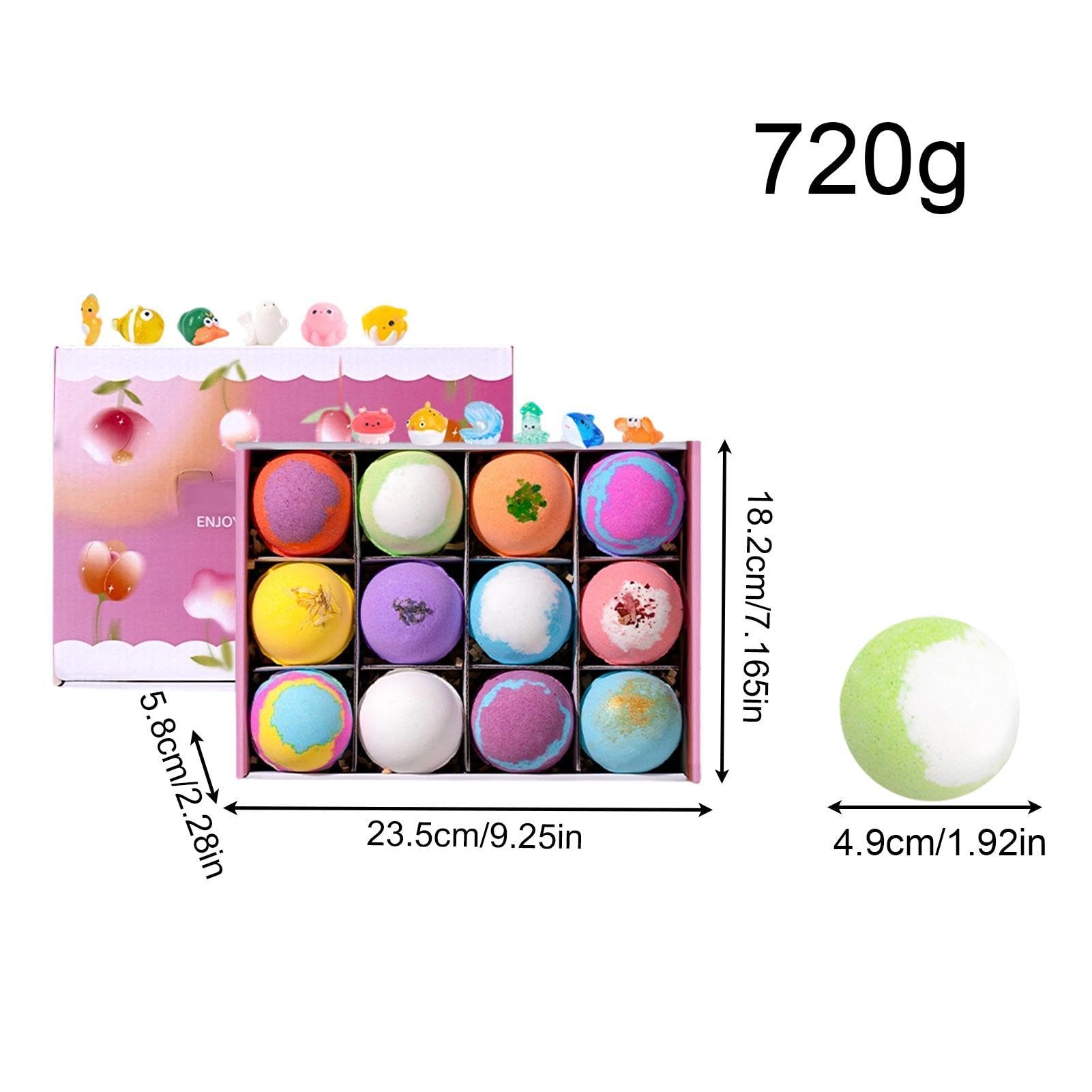 Bombe da Bagno Effervescenti Set 12 Pezzi Detergente Corpo | Bombe Effervescenti per Bagno Schiumoso Per Relax in Spa, Casa, Viaggio, Hotel