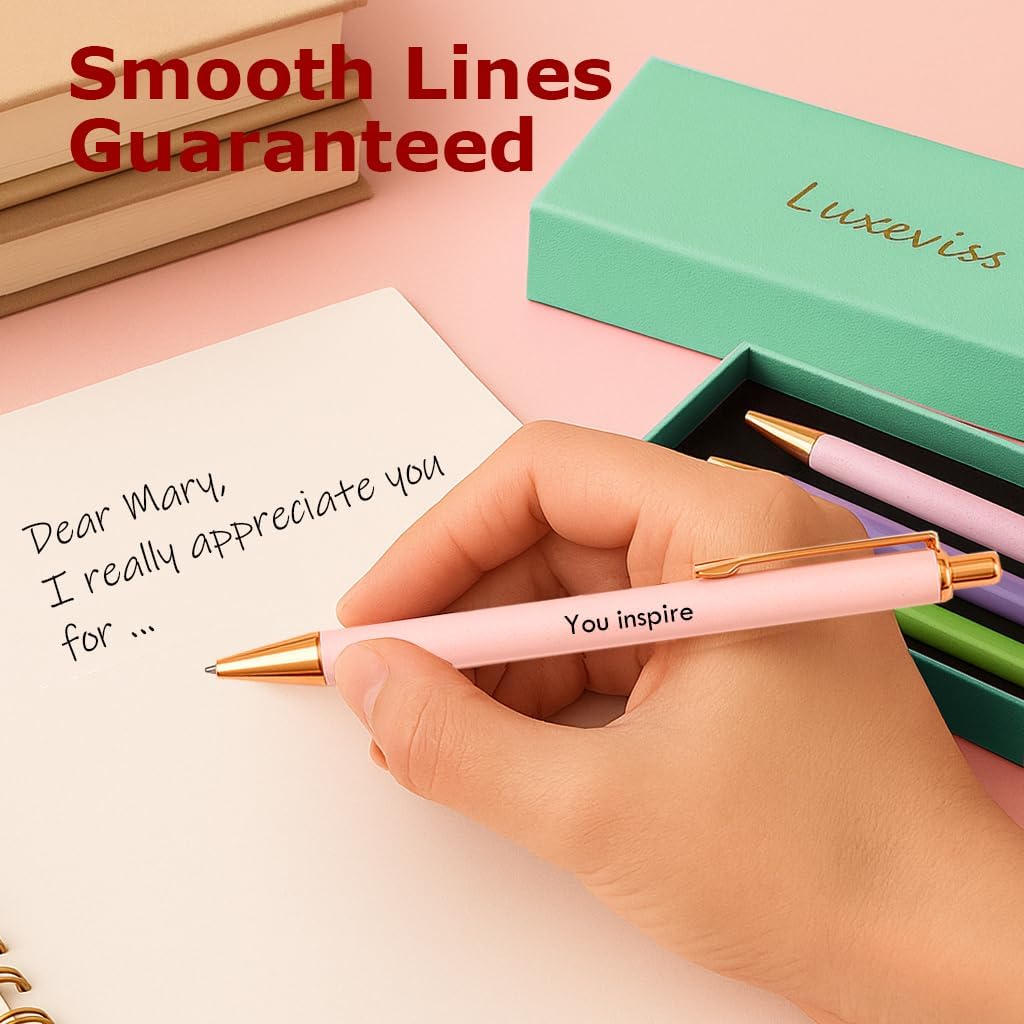 3 Pcs Teacher Pens - Inspirational Nice Cute Fancy Pen Set for Women Coworkers Appreciation Office Supplies Black Ink - Image 5