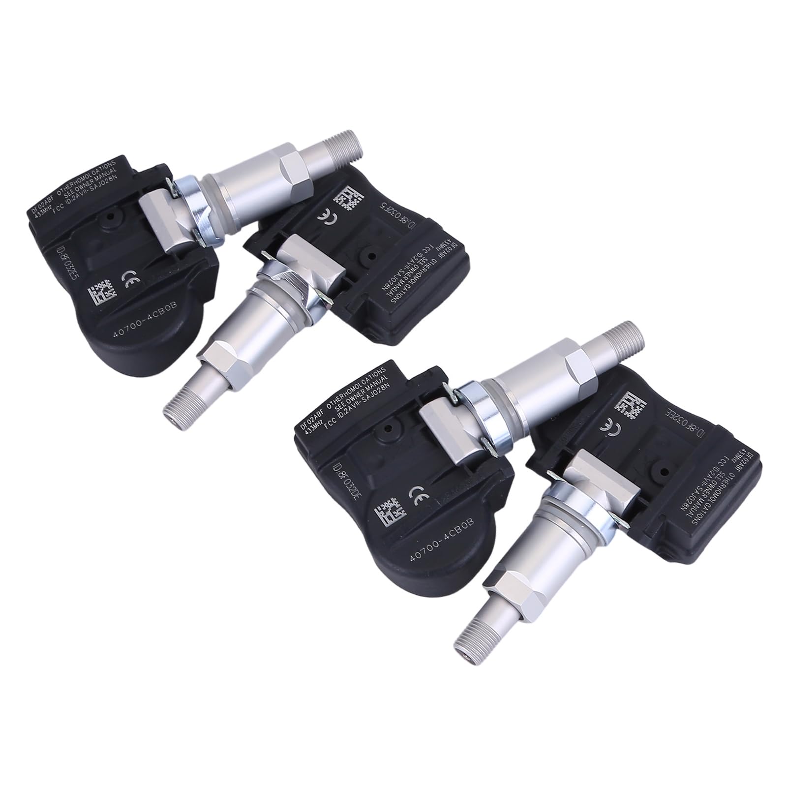 4 capteurs de pression de pneu TPMS 407004CB0B compatibles avec Nissan X-Trail, Renault Megane 4, capteur de pression de pneu, valve, aucun changement de capteur requis