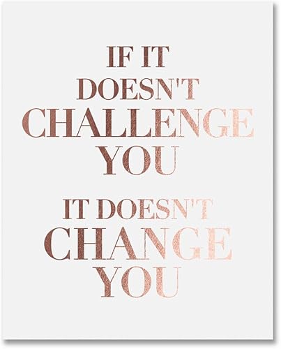 Impresión artística motivacional para decoración de pared, frase inspiradora "IF IT DOESN'T CHALLENGE YOU", impresión artística de lámina dorada,