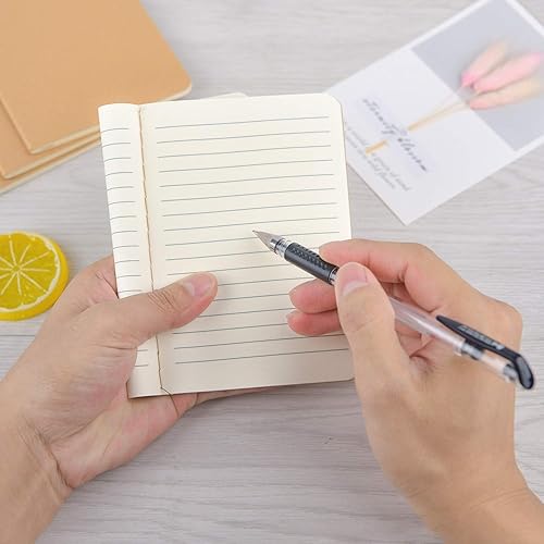 Miniatura 4 de Paquete de 24 cuadernos de bolsillo, cuadernos pequeños de línea kraft marrón, mini bloc de notas de tema, planificador para estudiantes, oficina y