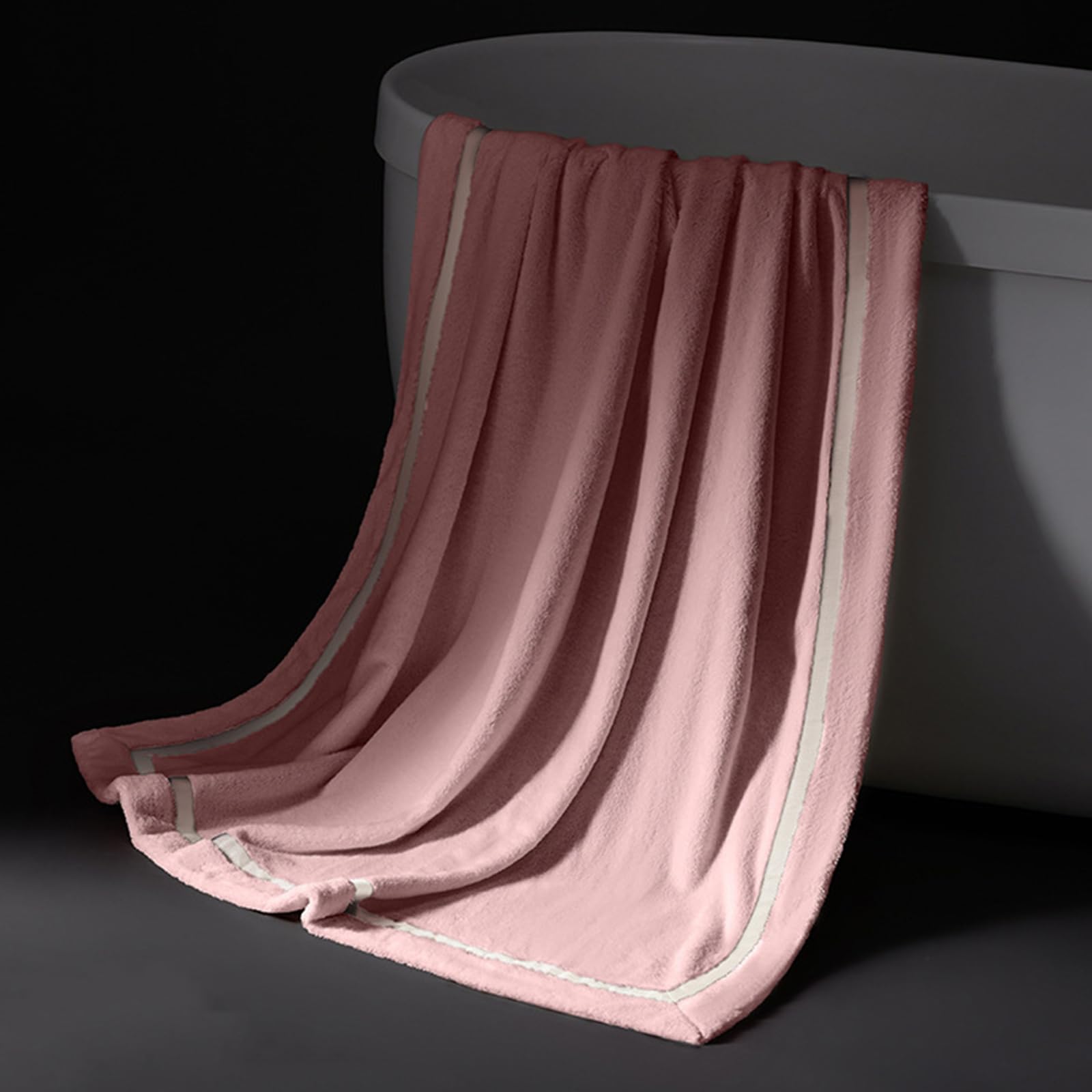 KUWHSIOP Luxury Bathroom Hotel Bath Towels Soft Absorbent Quick Dry Bath Sheet, Lint-Free, Fade Resistant Oversized Bath Towel,Pink,90 × 170 cm