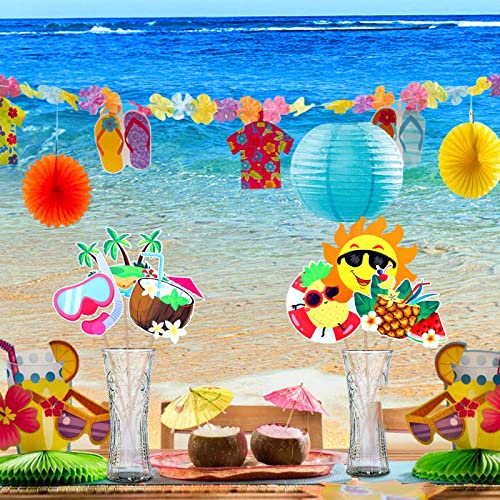 Busoha 27 Pack Beach Party Decorations Table Centerpiece, Summer Pool Party Table Toppers, Hawaii Theme Party Centerpiece Sticks For Beach Birthday Party Favor Supplies #TOP2