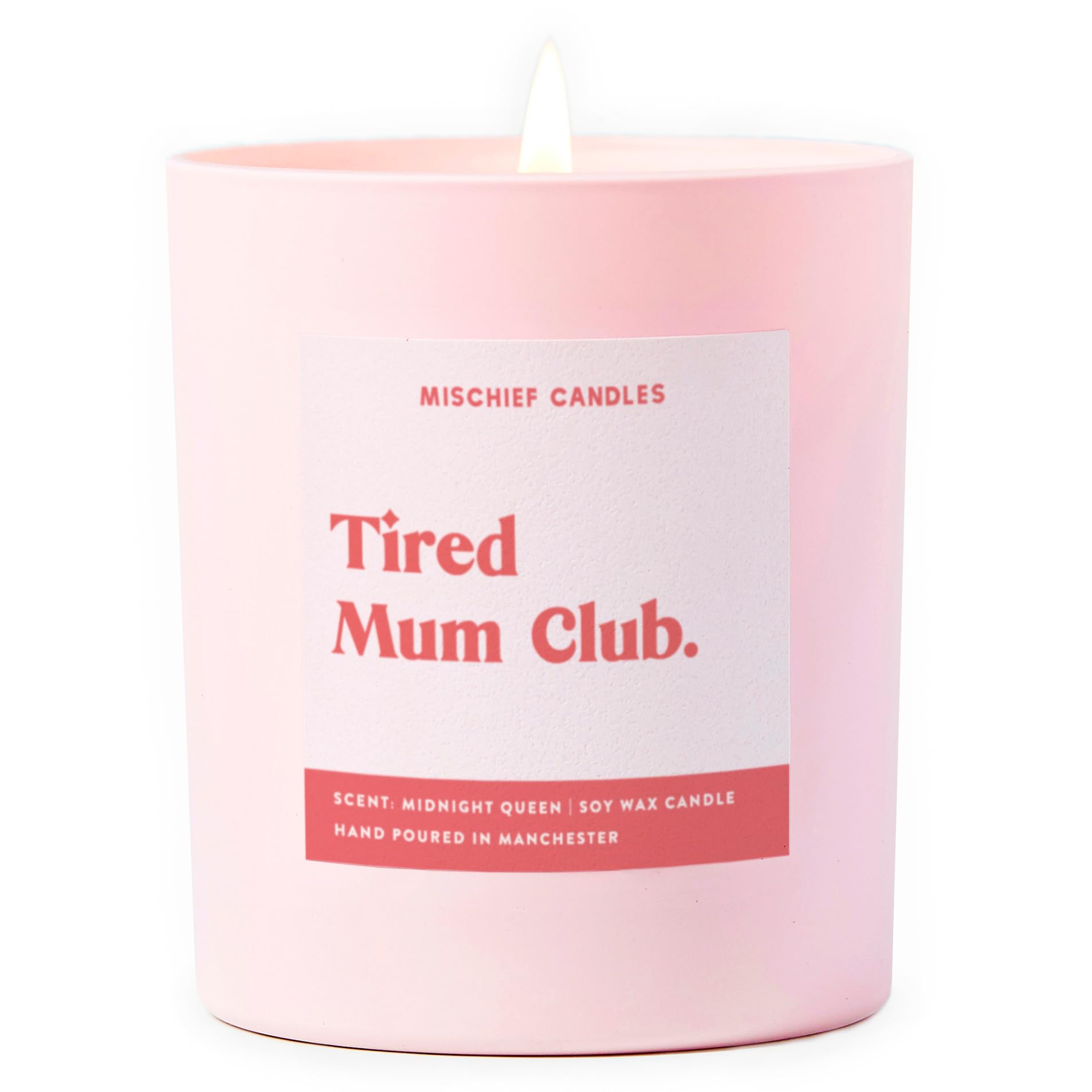 Funny New Baby Gift Pregnancy Mum Parenting Gifts Scented Soy Wax Pink Candle (Tired Mum Club)