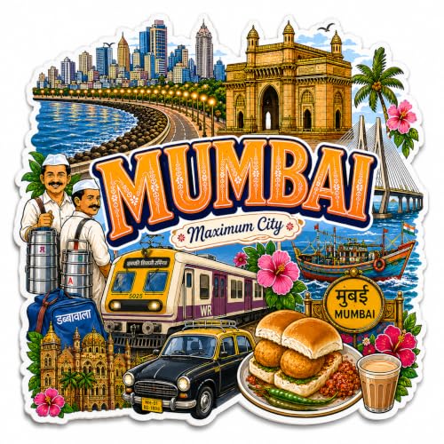 Image of Zesta Wooden Fridge Magnets Set | Refrigerator Decor Magnets for Kitchen | India Souvenir Fridge Magnet Collection | Wooden Magnet for Fridge Door Decoration (Mumbai)