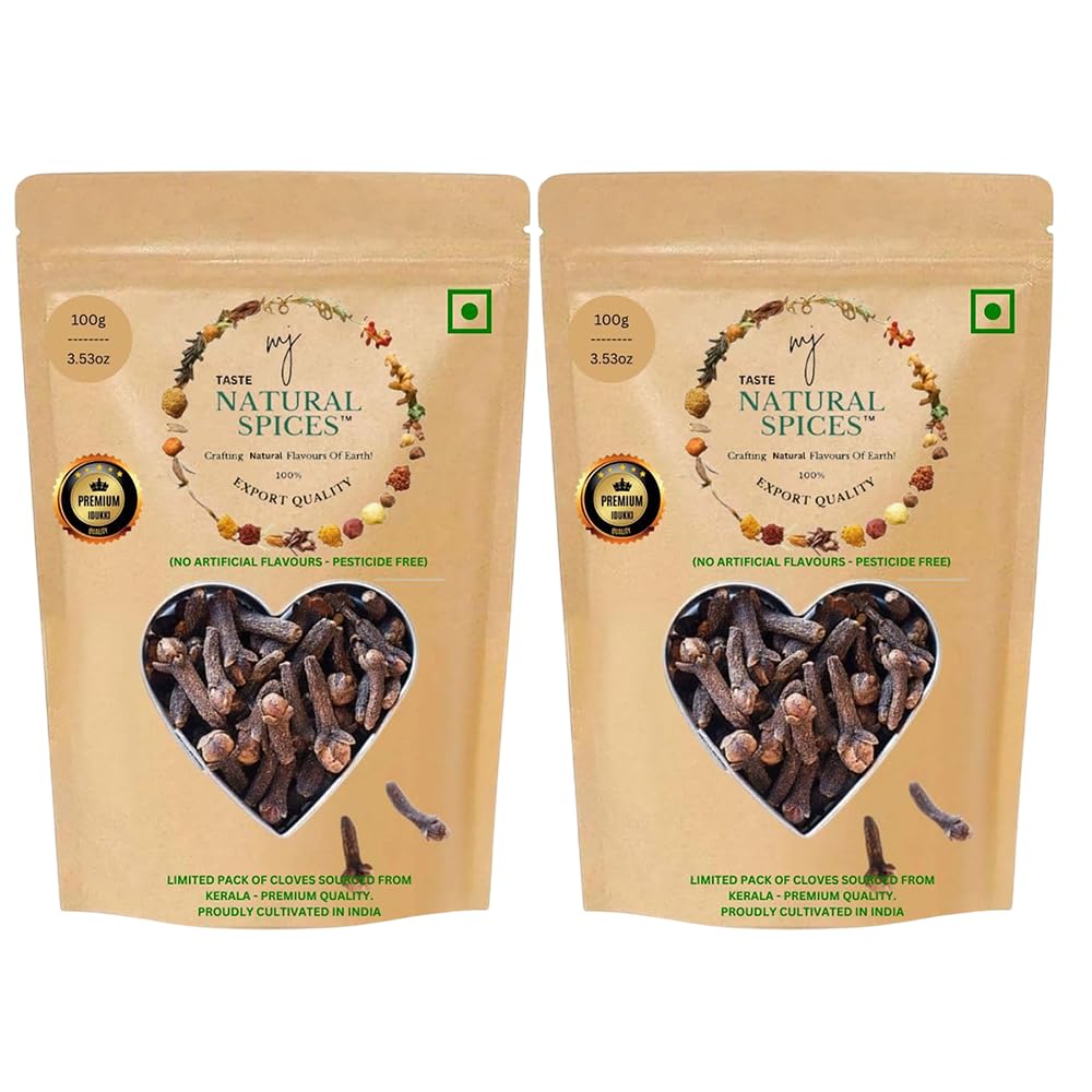 MJ TASTE NATURAL Clove (Laung) - Whole Cloves (100g) | Strong Aromatic Spice for Cooking, Biryani, Curries & Herbal Remedies | Non-GMO, Freshly Harvested for Maximum Flavor & Benefits, Pack of 2-image-35