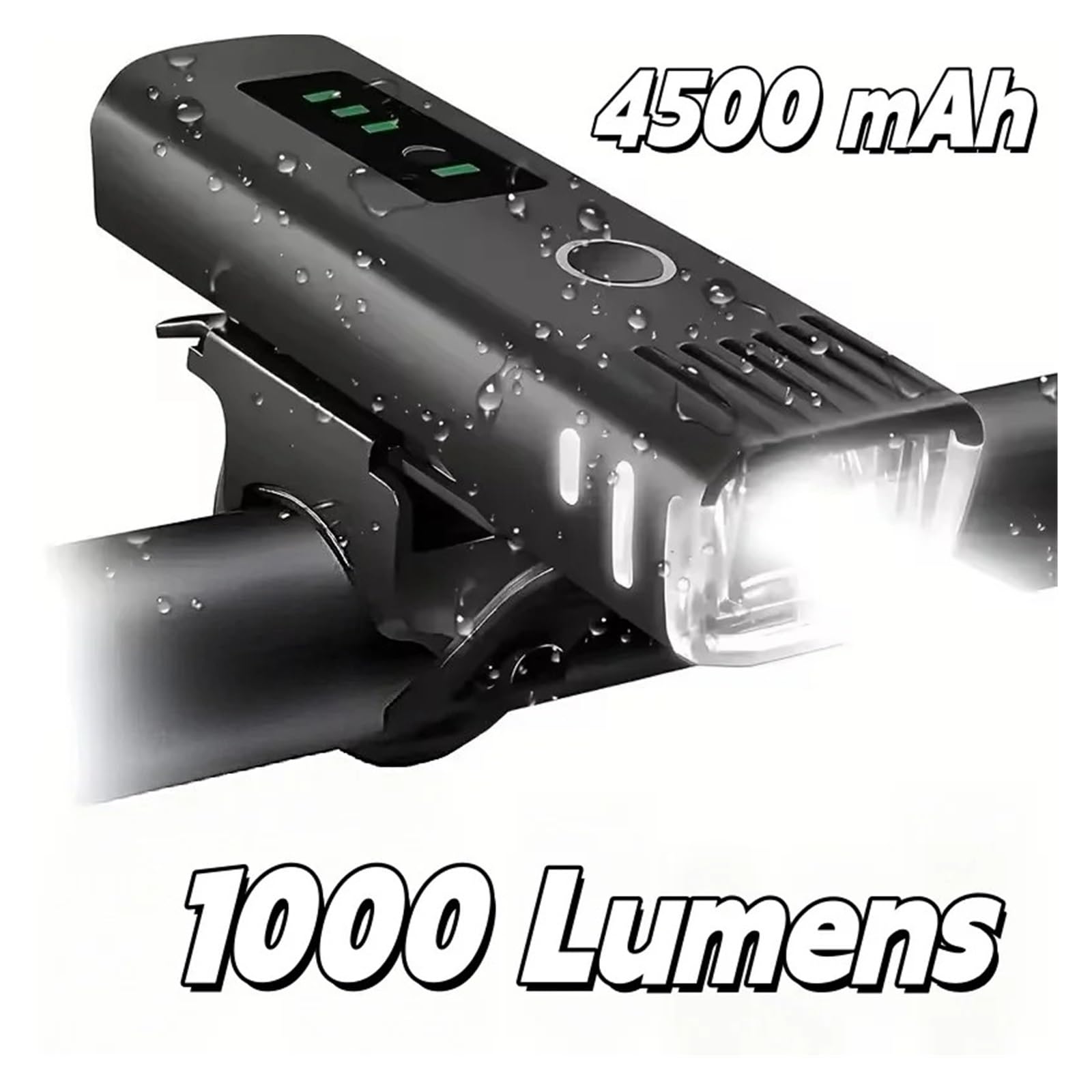 1 luz Delantera de Bicicleta LED Recargable por USB de 1000 lúmenes.