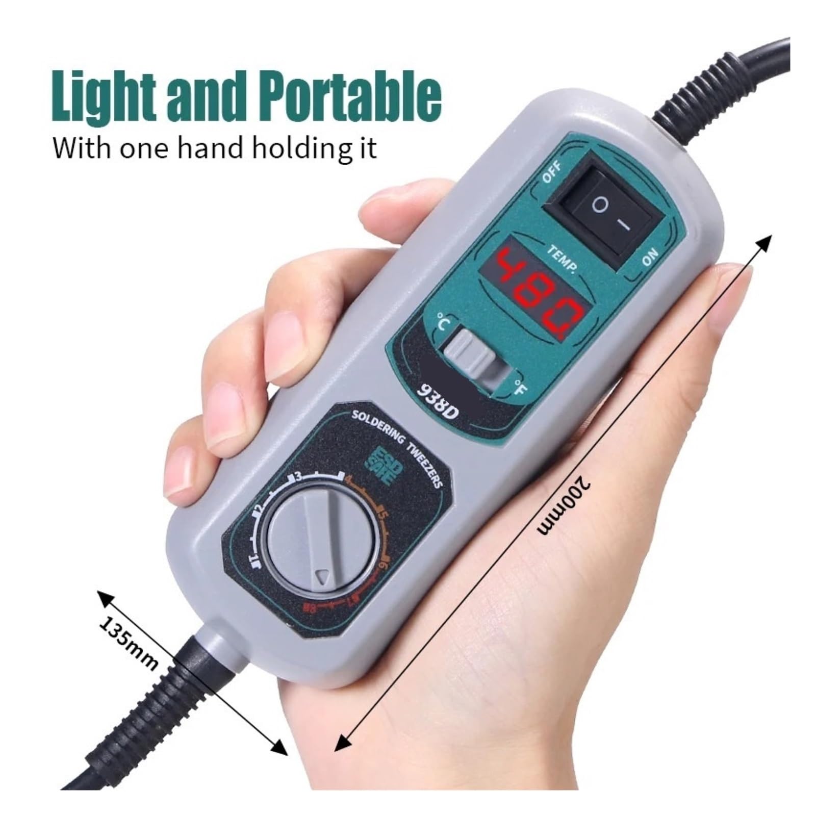 Stazione di saldatura, Stazione di pinzette dissaldanti Smart SMD 938D, kit riparazione a temperatura costante con display digitale(Set 2)