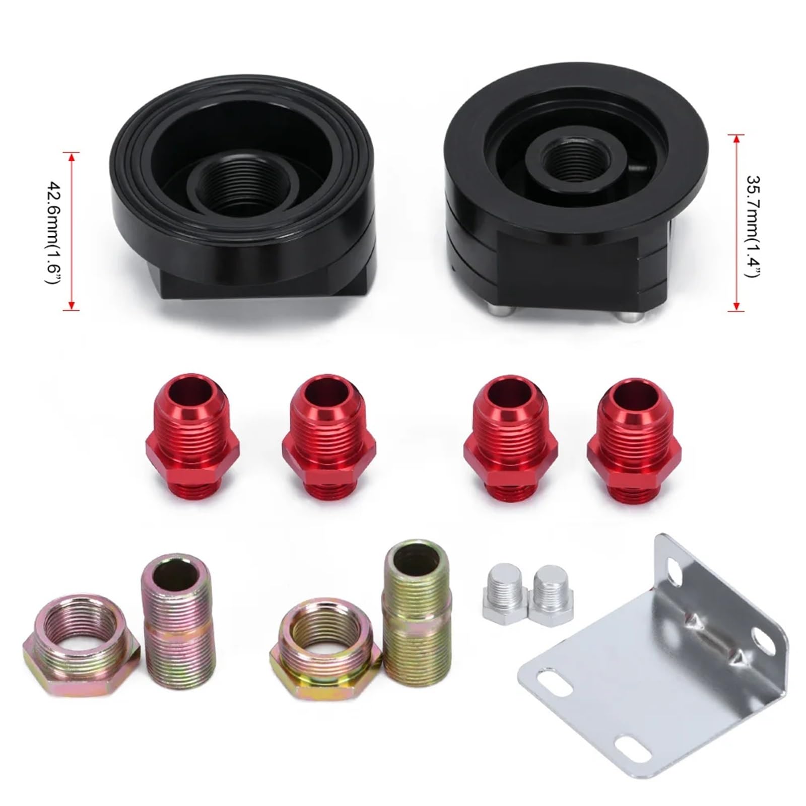 Radiatore Olio Motore Universale a 10 File, radiatore Olio Motore in Alluminio, Kit di ricollocazione Filtro Olio con Tubo Carburante AN10 da 3 Pollici e Kit di raccordi.