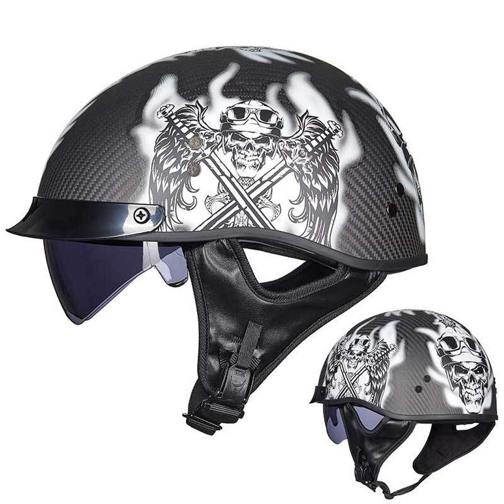 Buy BYOUQ Open Face Helmet Carbon Fiber DOT Certified Motorcycle Jet