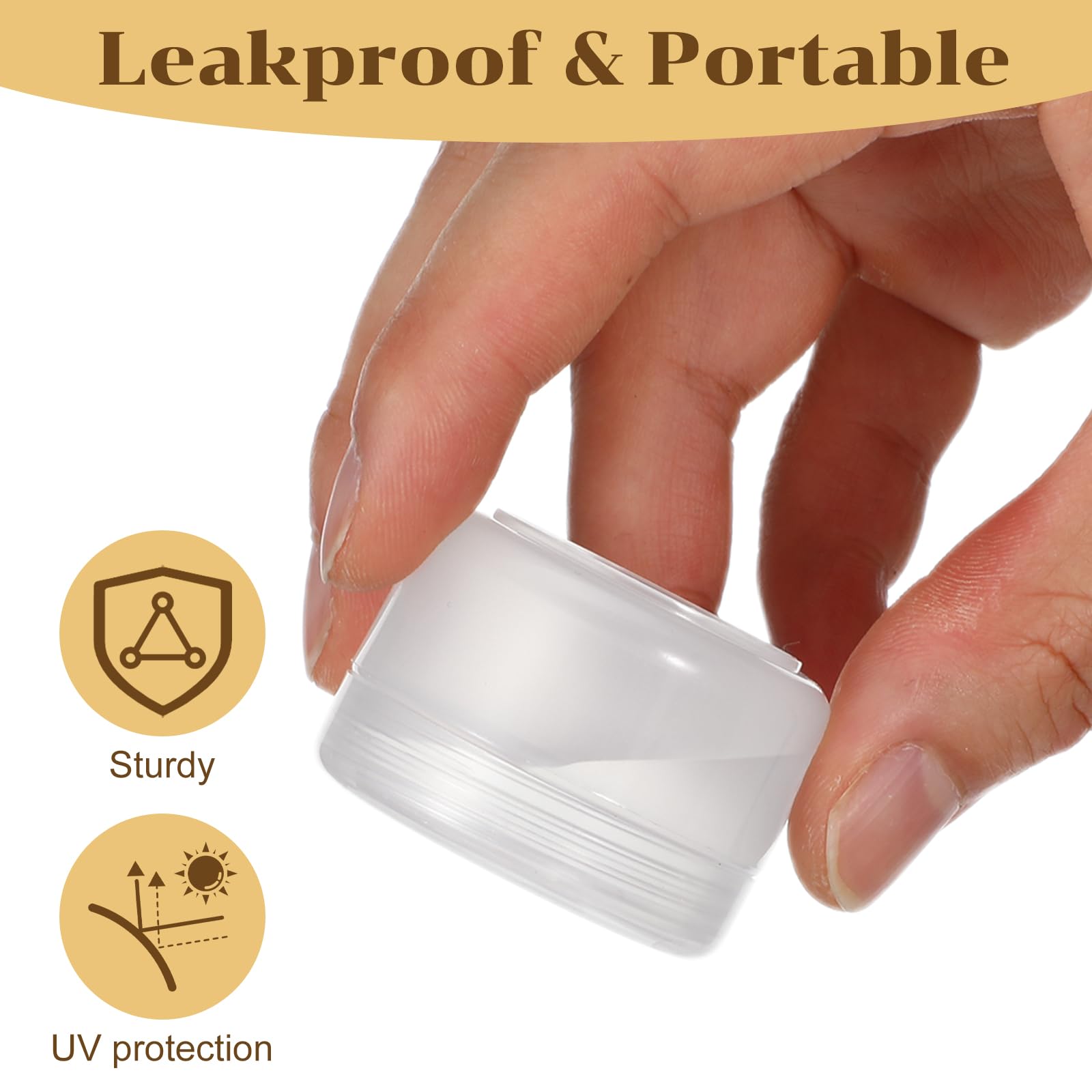 Gjinxi 6szt. Pojemniki podróżne na kosmetyki, 20ml mini pojemniki na makijaż z pokrywkami, pojemniki na balsam do ust, małe butelki do pielęgnacji skóry na makijaż, pielęgnację, szampon, odżywkę