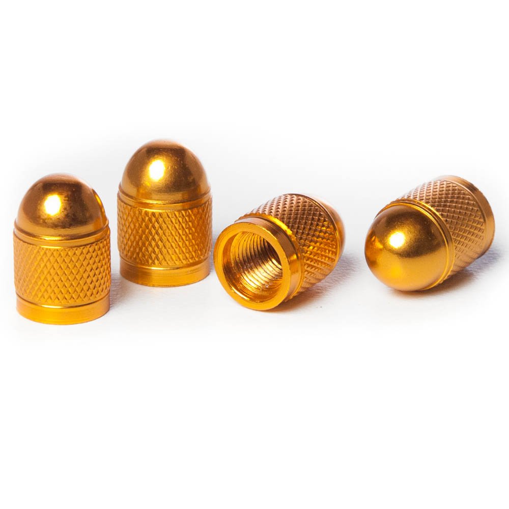 Circuit Performance VC4 Series Gold Aluminum Valve Stem Caps (Set of 4)