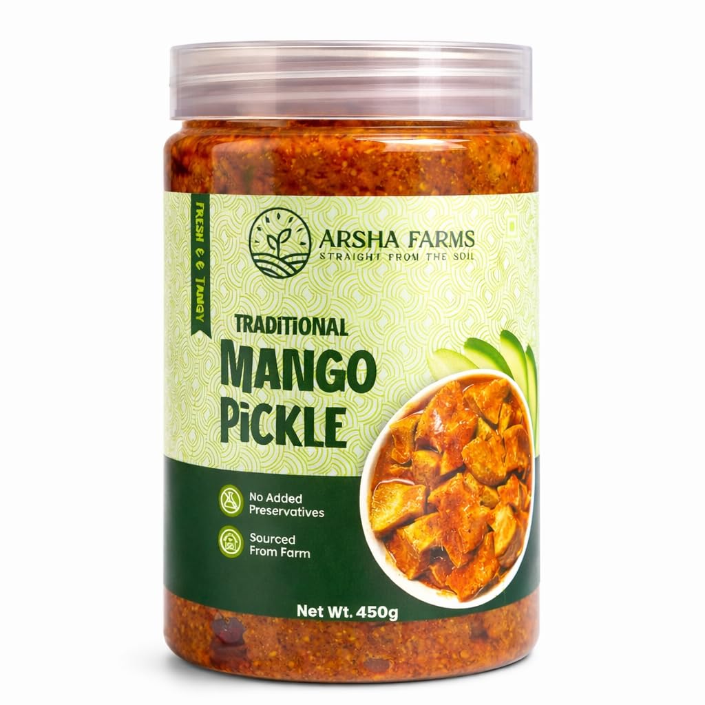 Mango Pickle 450g (Andhra Avakaya) | Aam Achar | Homemade Style | Cold-Pressed Groundnut Oil | No Added Preservatives | Spicy South Indian Pickle-image-19