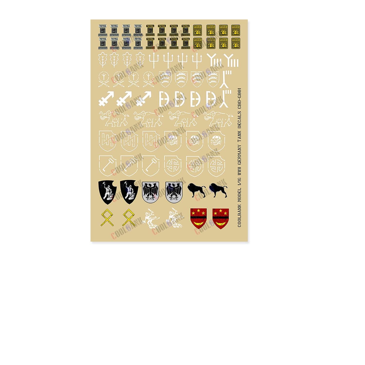 wheelfun Decal for 1/16 Henglong Remote Control Tank German Tiger I 3818 3819 Panther V 3848 3849 3858 3859 3868 3869 3879 3888 3888A
