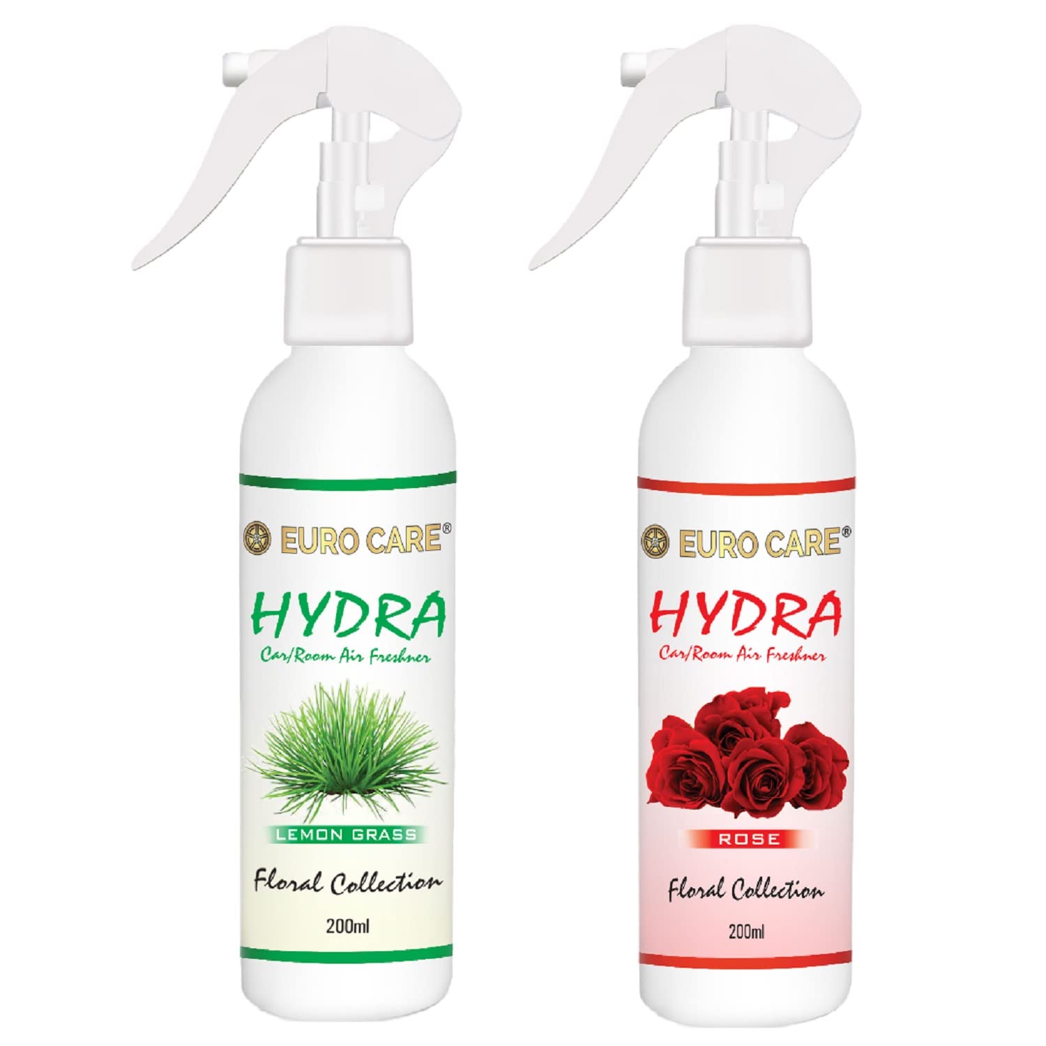 Euro Care Car Air Freshener, Car Perfume Fragrance Rose & Lemon Grass