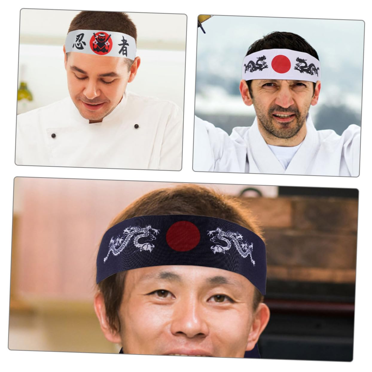 Bandeau Ninja Multifonction 8Pcs - Accessoire De Cosplay Pour Costume Samurai Et Chef IdéAl Pour Sports Et DéCorations