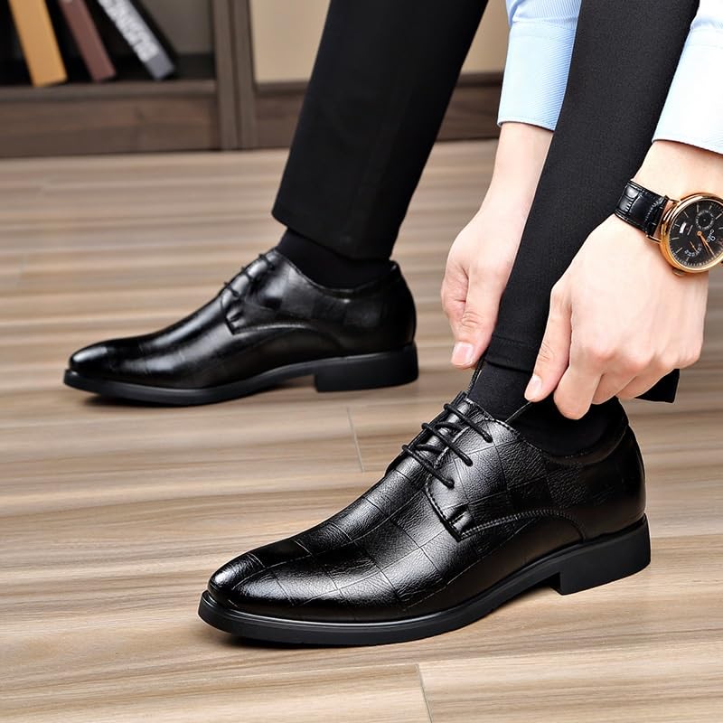Men's Tuxedo Dress Shoes Fashion Style Men's Breathable Comfort Business Lace Up Work Leisure Solid Color Leather Shoes Breathable Print Leather Wingtip Oxford Shoes for Men(10)4