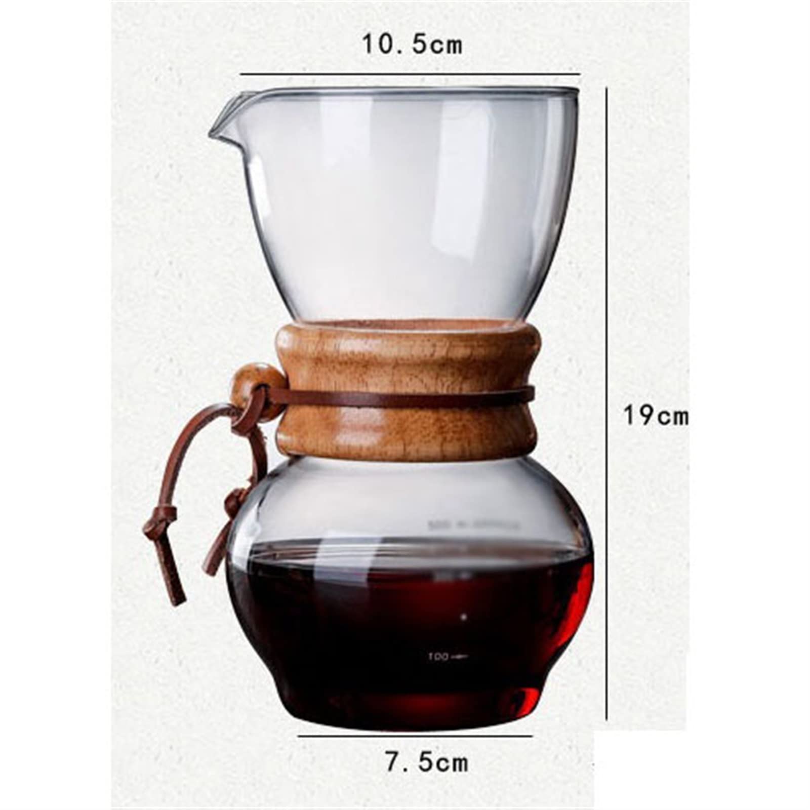 Filtro de Jarra de café, cafetera de Vidrio Resistente a Altas temperaturas, Olla compartida, Olla Manual, Juego de café, inauguración de la casa cafetera (Color : B)