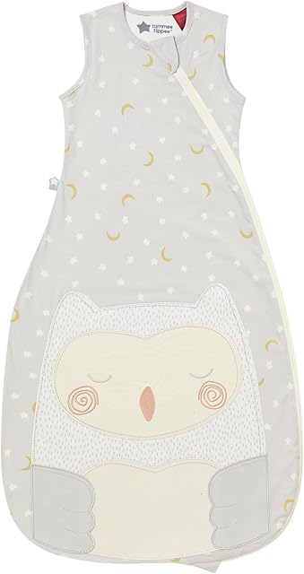 TommeeTippeeBaby Sleep Bag, The OriginalGrobag, Hip-Healthy Design, Soft Cotton-Rich Fabric, 18-36m, 1.0 TOG, Ollie the Owl Gro Friend