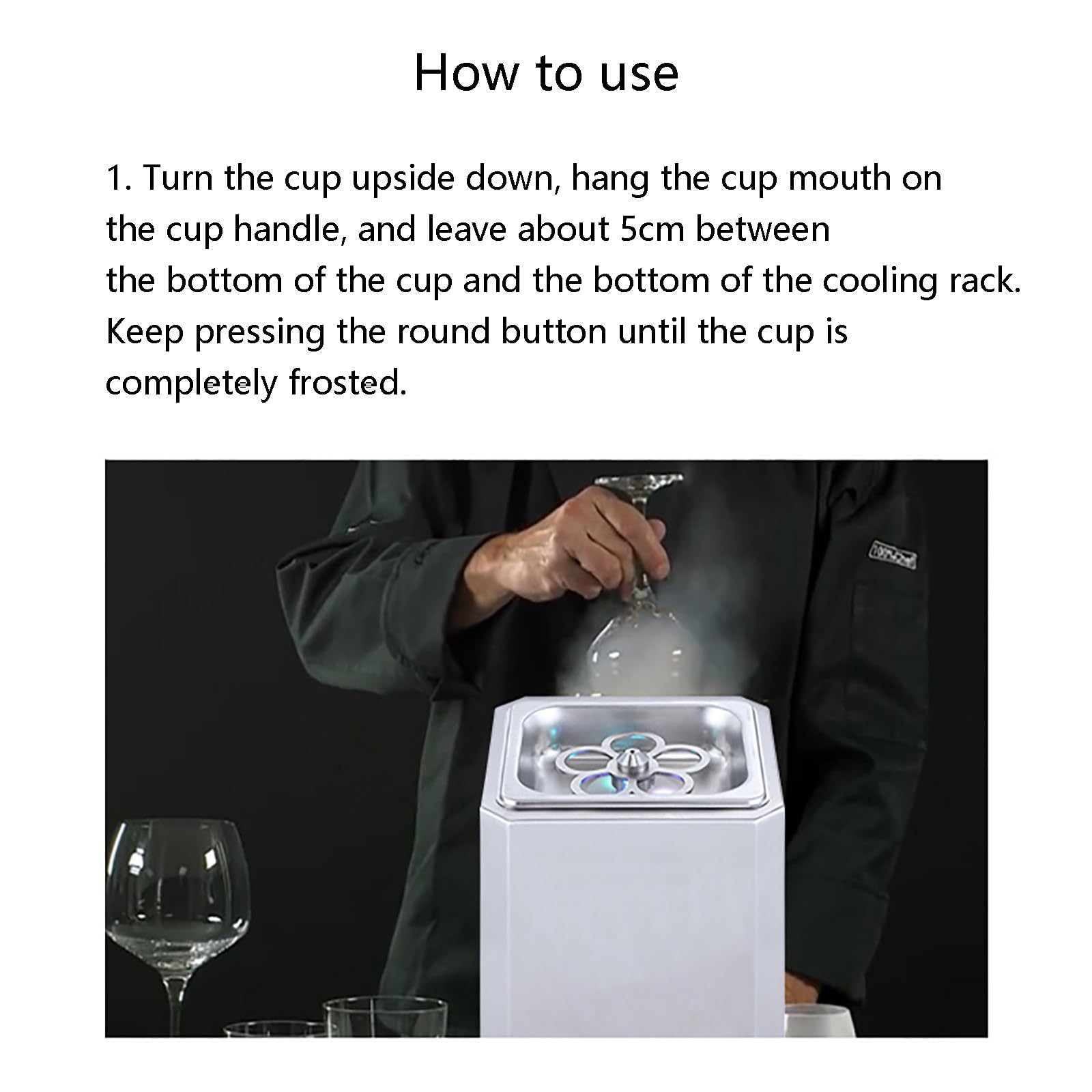 Enfriador de Vidrio instantáneo y Rápido con CO2 para Cerveza, Vino y Bebidas en Bares, Discotecas, Pubs, Restaurantes, Hoteles y Hogar.