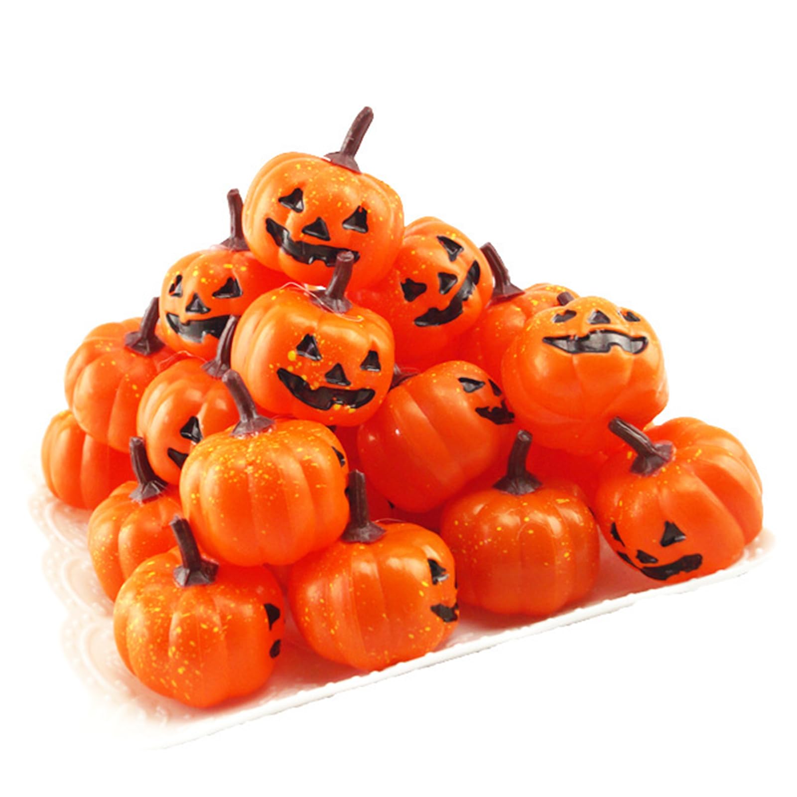 Halloween Thanksgiving Artificial Pumpkins, Fall Harvest Pumpkins Decor, 16 Pcs Fall Harvest Lifelike Pumpkins Decoration for Fall Halloween Thanksgiving Tabletop Decoration (b)