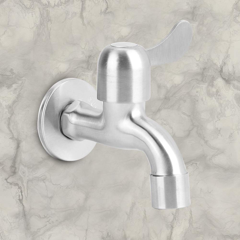 Water Faucet Water Dispenser Faucet Stainless Steel Wall Mount Washing Machine Tap for Garden Bathroom Basin Kitchen Sink — view 2