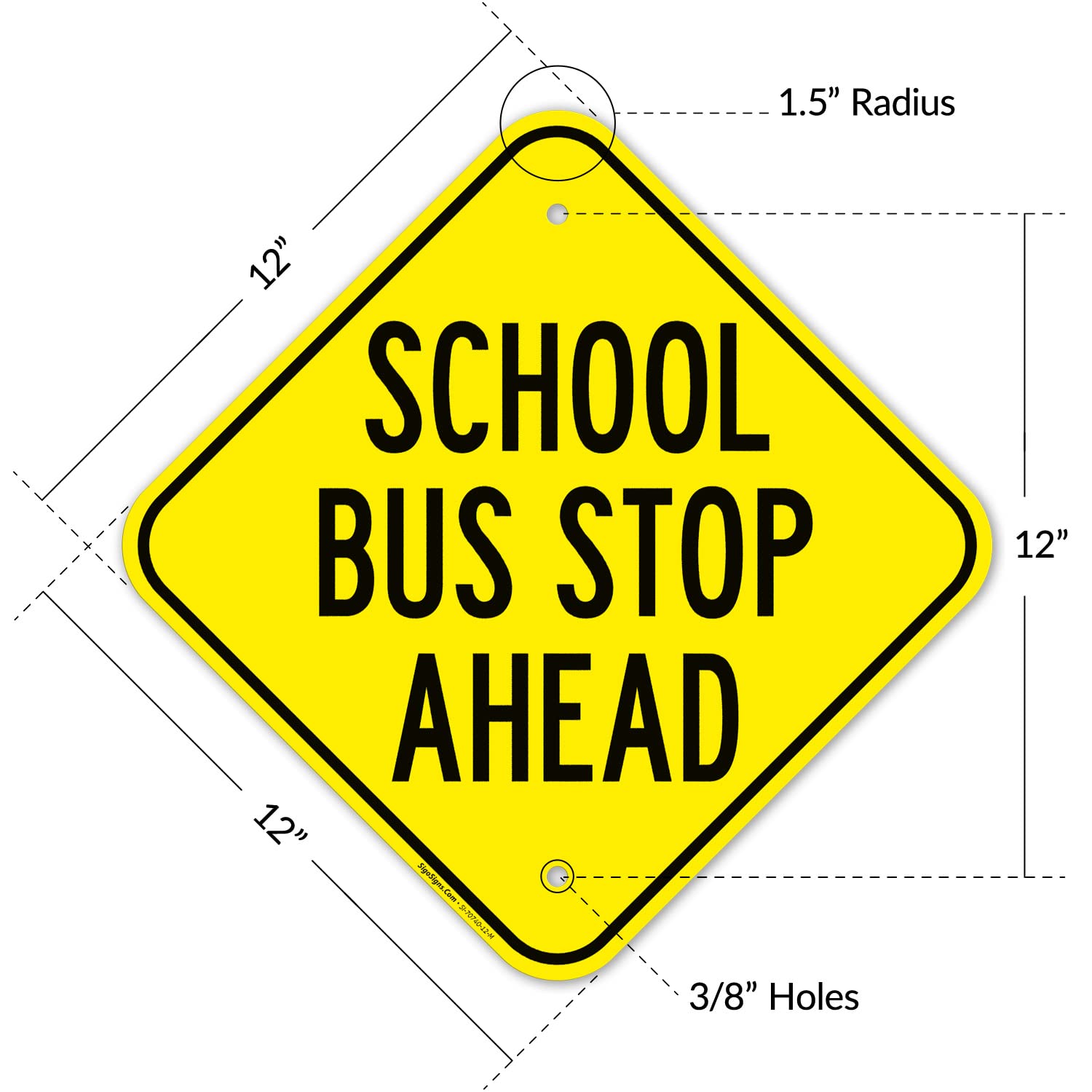 USAストリート看板　SCHOOL BUS STOP Amazon.com: School Bus Stop Ahead Sign, | 12x12 Inches, Rust Free