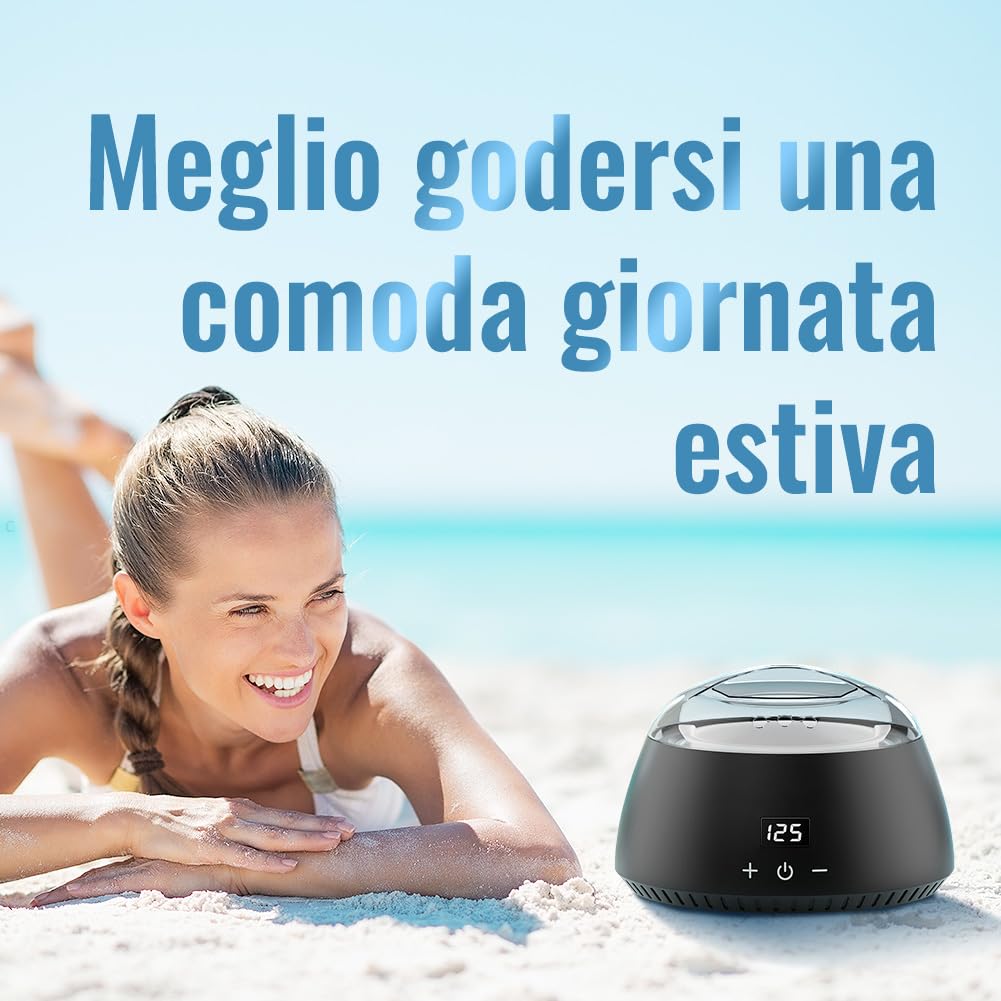 Cera Brasiliana Kit, Scaldacera Professionale per Depilazione, Siliconico Depilazione Barattolo con LCD Temperatura Regolabile (Nero, 21 * 21 * 15cm)