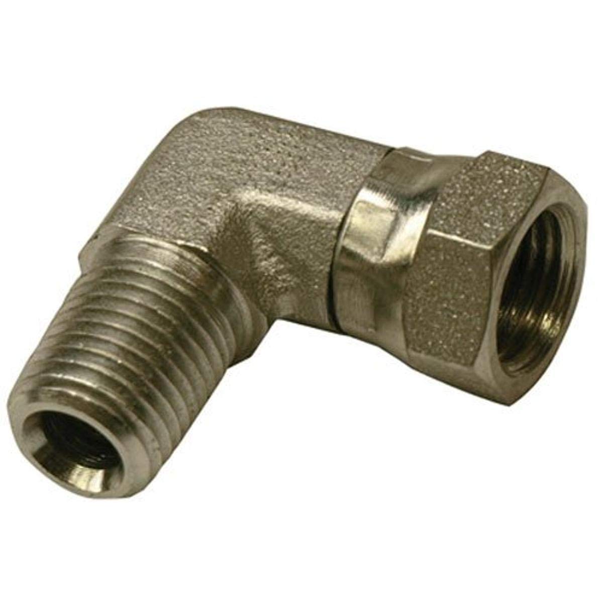 Apache 39005000 1/4" Male Pipe x 1/4" Female Pipe Swivel 90° Hydraulic Adapter (Style 1501)